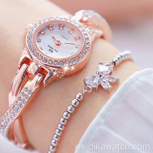 BS 2019 Relojes de pulsera casuales de cuarzo para mujer Lista vinculada de gama alta Reloj de diamantes completo personalizado Reloj de cuarzo Acero inoxidable FA1531